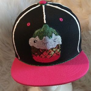 Unisex Pink and Black winking Cupcake Snapback